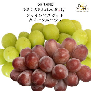 【送料無料】【産地厳選】訳あり シャインマスカット クイーンルージュ 詰め合わせ 大きさおまかせ 約1kg(北海道沖縄別途送料加算)