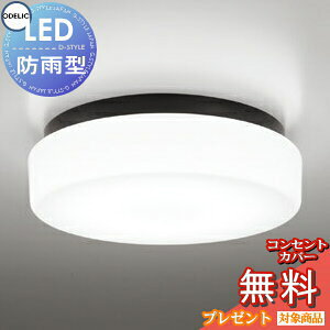 【当店厳選商品ポイントUP中】エクステリア 屋外 照明 ライト オーデリックODELIC 軒下シーリング OW269012WR FCL30W相当 温白色 黒色 LED ポーチライト 玄関灯 門柱灯