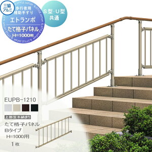 【10/25ポイントUP中】【部品】 歩行者用補助手すり 三協アルミ エトランポS2型 フリー支柱タイプ 上部笠木納まり エラストマー(木調) カラー たて格子パネル Bタイプ H1000用 1枚入り 取り付