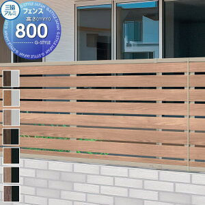 【無料★特典対象】 フェンス 三協アルミ 三協立山 マイスティ 1S型 フェンス本体 H800 横板格子下桟すき間小:片面木調 SHR-1S-08 境界 屋外 アルミ 形材フェンスガーデン DIY 塀 壁 囲い