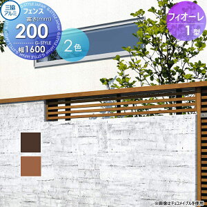 【無料★特典対象】 フェンス 三協アルミ 三協立山 フィオーレ1型 フェンス本体 木調色 片面意匠タイプ W1600×H200 W16H02 横細格子 境界 屋外 アルミ 形材フェンスガーデン DIY 塀 壁 囲い