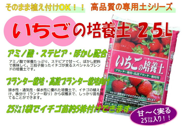 楽天市場 いちごの培養土 25l Sk Shop 楽天市場店