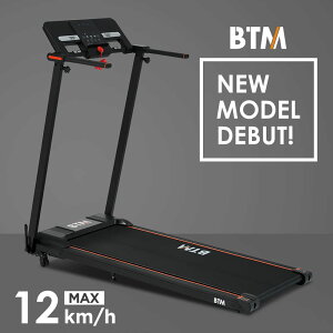 2024年最新モデル 電動ランニングマシン ルームランナー MAX12km/h BTM フィットネスマシーン 心拍数計測 ダイエット器具 有酸素運動 静音 折りたたみ 薄型 傾斜角度2段調節 家庭用 トレッドミル