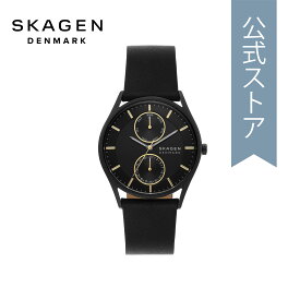 【楽天スーパーSALE/30%OFF】スカーゲン 腕時計 アナログ メンズ ブラック レザー HOLST SKW6911 2023 冬 SKAGEN 公式