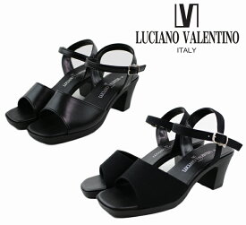 あす楽　送料無料 LUCIANO VALENTINO 3915 3905 サンダル レディース 22.0-25.0cm 靴 女性 オフィス ルチアーノ バレンチノ 黒 ブラック 事務 デスクワーク 会社 快適 美脚 6.5cmヒール 日本製