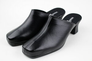 LUCIANO VALENTINO ルチアーノバレンチノ 日本製 レディース 室内履き ヒール 3101 ミュール 黒 ブラック 美脚