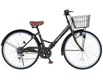 楽天市場】自転車 26インチ シティサイクル 変速 6段（カラーグレー 