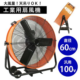 大型扇風機 業務用 大型 扇風機 60cm 工業用 工場用 フロア ファン 大風量 強力 床置き 天吊り 100V 換気 熱中症 対策 ブース 循環 工業扇 工場扇 フロア扇 倉庫 倉庫用 本州四国 送料無料 [FGD-24T]