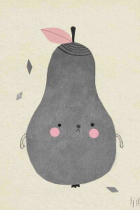 アートポスター フレーム付・アートパネル額付 北欧 果物シリーズ 洋ナシ 洋梨 デザインNO-1 A4 A3 A2