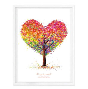 A3・A4サイズ  追加購入なしで、アートポスター フレーム付・アートパネル額付 額付き ハート ツリー 北欧デザイン 夏の価格