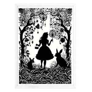 アートポスター フレーム付・アートパネル額付 不思議の国のアリスシリーズ デザインNO-21 A4 A3 A2 cal モノトーン 白黒