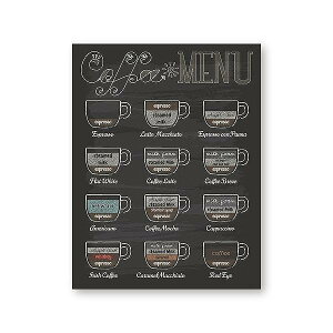 アートポスター フレーム付・アートパネル額付 モノクロシリーズ コーヒーメニュー デザインNO-1 A4 A3 A2
