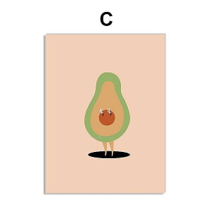 アートポスター フレーム付・アートパネル額付 北欧 果物シリーズ アボカド デザインNO-c A4 A3 A2