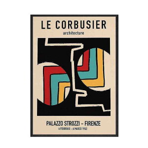 アートポスター フレーム付・アートパネル額付 抽象画シリーズ ル・コルビュジエ デザインNO-1 A4 A3 A2