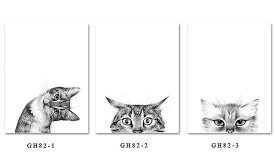 ポスター おしゃれ アートポスター 猫イラストシリーズ 3枚セット A4 A3 A2