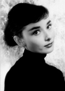 アートポスター フレーム付・アートパネル額付 オードリー・ヘップバーン ポスター モノクロ写真シリーズ デザインNO-3 A4 A3 A2