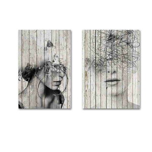 人気 アートポスターフレーム付・モノクローム女性写真アートシリーズ 2枚セット A4 A3 A2 Col 白 ホワイト 黒 ブラック