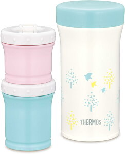 【アウトレット】サーモス まほうびんの離乳食ケース 130ml+90ml JBW-240 ブルー 大阪倉庫
