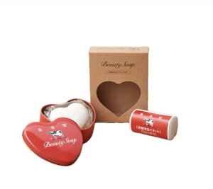 牛乳石/カウブランド 赤箱 ミニハート缶(ミニハート型石けん+泡立てネット付き)1缶 神奈川倉庫