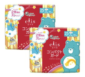 エリス　コンパクトガード×ケアベア　羽つき25cm（特に多い昼用）19コ入×2袋セット　神奈川倉庫