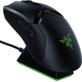 Razer ゲーミングマウス Viper Ultimate 高速無線 軽量 74g Focus+センサー 20000DPI 光学スイッチ 8ボタン 充電スタンド付 Chrom RZ01-03050100-R3A1