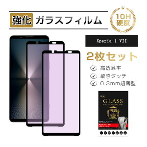 【2枚セット】Xperia 1 VI ブルーライトカット 強化ガラス保護フィルム SOG13 au 液晶保護 ガラスフィルム 傷防止 SO-51E docomo スクリーン保護シート Xperia 1 VI XQ-EC44 画面保護シール 硬度10H 耐衝撃 3D