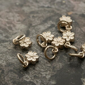 【純銀製 花型 ジュエリー作成キット パーツ 5mm】 1個 高品質 台湾製 ハンドメイド パーツセット パーツ 工具 DIY 手芸素材 純銀製 アクセサリーパーツ