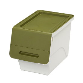 【10％OFFクーポン★3/5 0:00〜3/11 9:59】 収納ケース プラスチック スリム 幅28.5×奥行46×高さ31cm フロック 前開き フタ付き 大容量 おしゃれ 積み重ね 日本製 収納ボックス 衣装ケース squ+ froq fr-S30 SANKA