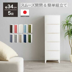 収納ボックス かわいい 収納ケース 引き出し リビング チェスト ROOM'S shade ルームスシェード 345 squ+ スリム5段 おもちゃ収納 押入れ 衣装ケース おしゃれ 衣類収納