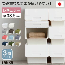 【24日20:00～27日9:59★10％OFFクーポン】 収納ボックス プラスチック 前開き フラップボックス 3個セット 収納ケース 深型30cm froqフロック30 収納 おもちゃ箱 北欧 押入れ収納 衣装ケース おしゃれ 衣類収納 クローゼット 収納