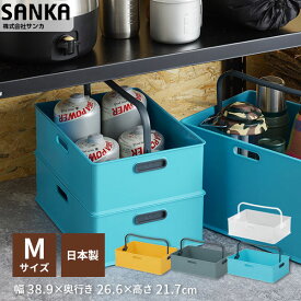 収納ボックス ハンドル 付きインボックス トート M 日本製 取っ手 カラーボックス かわいい おしゃれ おもちゃ収納 キッチン パントリー 洗面台 衣類収納 収納 収納ケース カラーボックス コンテナ squ+ SANKA 新生活