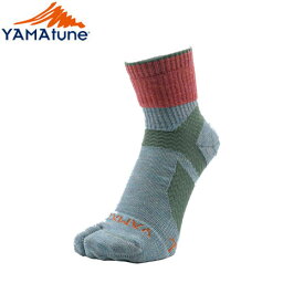 靴下 YAMAtune ヤマチューン ハイカーズアーチソックスクォーターTabi（ストロングオレンジ）：20324