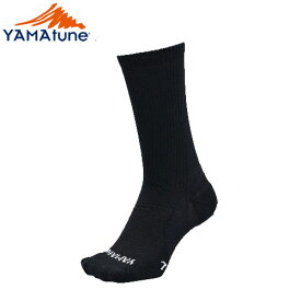 靴下 YAMAtune ヤマチューン ワークメリノクッションパイルクルーソックス（ブラック）：76010