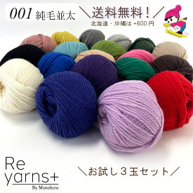 スキー毛糸 【お試し】高級 毛糸 純毛 ウール 安い 手編み 編み物 手作り ギフト ホビー ハンドメイド 色選べる【1000円ポッキリ】【3玉セット】まとめ買い【送料無料 Reyarns+001 純毛並太 3玉set