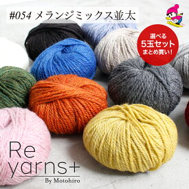 【1000円ポッキリ】【選べる5玉セット】まとめ買い スキー毛糸 高級 毛糸 純毛 ウール 安い 手編み 編み物 手作り ギフト ホビー ハンドメイド 色選べる Reyarns+054 メランジミックス 選べる5玉セット