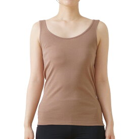 綿日和 綿100% タンク インナー シャツ 天然素材 コットン cotton 抗菌防臭 深め 広め くすみカラー 敏感肌 レディース 女性 30代 40代 50代 60代 婦人 春夏 秋冬 年間 半袖 タンクトップ 綿 肌に優しい 送料無料 25SS M9641L-E