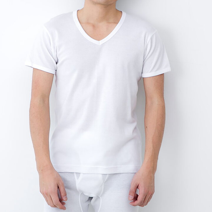 楽天市場 普通の 半袖 V首 シャツ メンズ 年間 Vネック Tシャツ 綿100 肌着 下着 普通 インナー 紳士 男性 シニア 抗菌 防臭 敬老の日 父の日 白 M L Ll M0103x R 暮らしの肌着