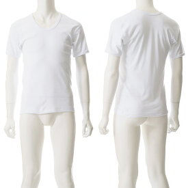 綿100% U首 半袖 Tシャツ 2枚 セット メンズ 春夏 肌着 下着 インナー 吸汗 速乾 紳士 男性 Uネック 父の日 ホワイト M/L/LL M0200E-R