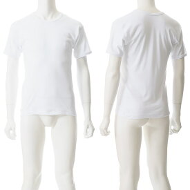 綿100% 丸首 半袖 Tシャツ 2枚 セット メンズ 春夏 肌着 下着 インナー 吸汗 速乾 紳士 男性 父の日 ホワイト M/L/LL M0201E-R