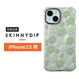 【公式】SKINNYDIP iPhone15用 ケース セージフラワー フラワー 耐衝撃性