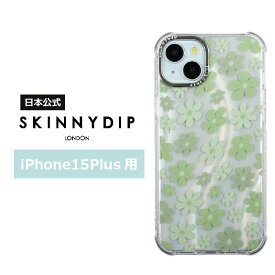 【公式】SKINNYDIP iPhone15Plus用 ケース セージフラワー フラワー 耐衝撃性