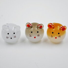 ガラス雑貨 インテリア 干支 開運 ねずみ 子 置物 お洒落 縁起物 12支 幸せ glass 幸せ 福 玄関 幸運 ガラス雑貨 豪華 かわいい 白色 アンバー色 グレー まるい まるまる