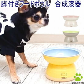 犬 脚付き フードボウル バイカラー さかな柄ポイント ミヤワン 食器 チワワ 高さ 台 お皿 かわいい ドッグ 水飲み シニア スタンド 小型犬 極小 子犬 食べやすい おしゃれ ペットボウル 斜め ご飯 餌 水入れ フード皿 台座 ペットグッズ ペット用品 miyawan 合成漆器