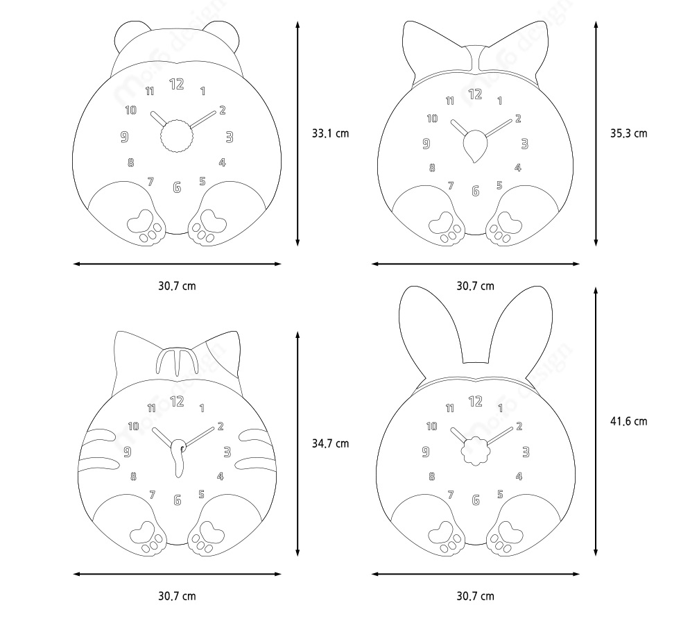 楽天市場】壁掛け時計 CHUBBY HIP（ネコ・猫）ハンドメイド プレゼント 