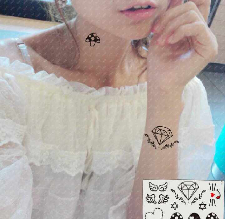 楽天市場 色々なマーク きのこ ダイヤモンド ハート フェイク タトゥーシール Temporary Tattoos Rcp 刺青 入れ墨 シール 仮装 クラブ ハロウィン イベント ワンポイント アイコン 腕周り 足首 Skip 楽天市場店