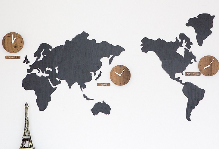楽天市場】壁掛け 時計 世界地図 WORLD TIME MONOプレゼント 贈り物 