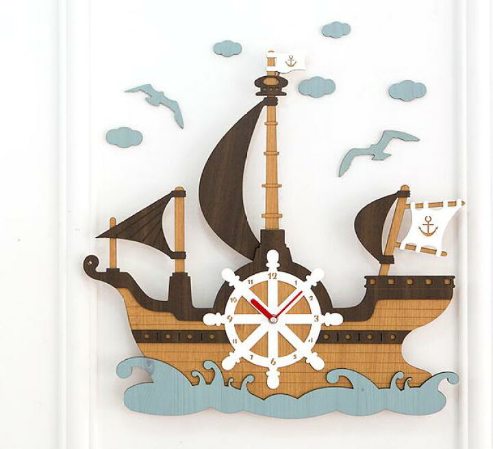 楽天市場 壁掛け時計 航海 船 Sea Travel ハンドメイド プレゼント 贈り物 クロック 新築 お祝い ギフト おしゃれ 誕生日 開店 海洋 海 シーサイド カフェ 喫茶店 レストラン 子供 子供部屋 船好き 海好き Skip 楽天市場店