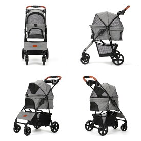 即納 SKISOPGO ペットカート 小型犬 折り畳み犬用カート ペットキャリーカート ペットバギーミニ 4輪タイプ 犬介護用カート 猫用ベビーカー 前輪360°回転 後輪ブレーキ付 飛び出し防止 軽量 ワンタッチ開閉 組み立て簡単 耐荷重15KG