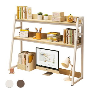 机上ラック 2段 デスク上置棚 卓上ラック 机上台 収納ラック 机上本棚 卓上置棚台 収納棚 ストレージ本棚 台形設計 卓上収納 物置ラック スリム 小物雑品収納ラック デスクトップ おしゃれ