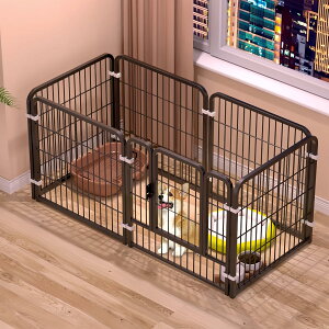 ペットフェンス ペットサークル 犬ケージ 小型犬・猫用 ドア付き サークルケージ、室内外兼用、組み立て簡単、DIY可能、炭素鋼製、幅60×高さ60cm×6枚